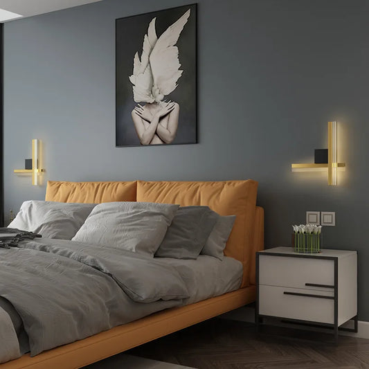 DecorBites™ مصباح حائط LED من الألومنيوم لغرفة النوم وغرفة المعيشة وديكور المنزل