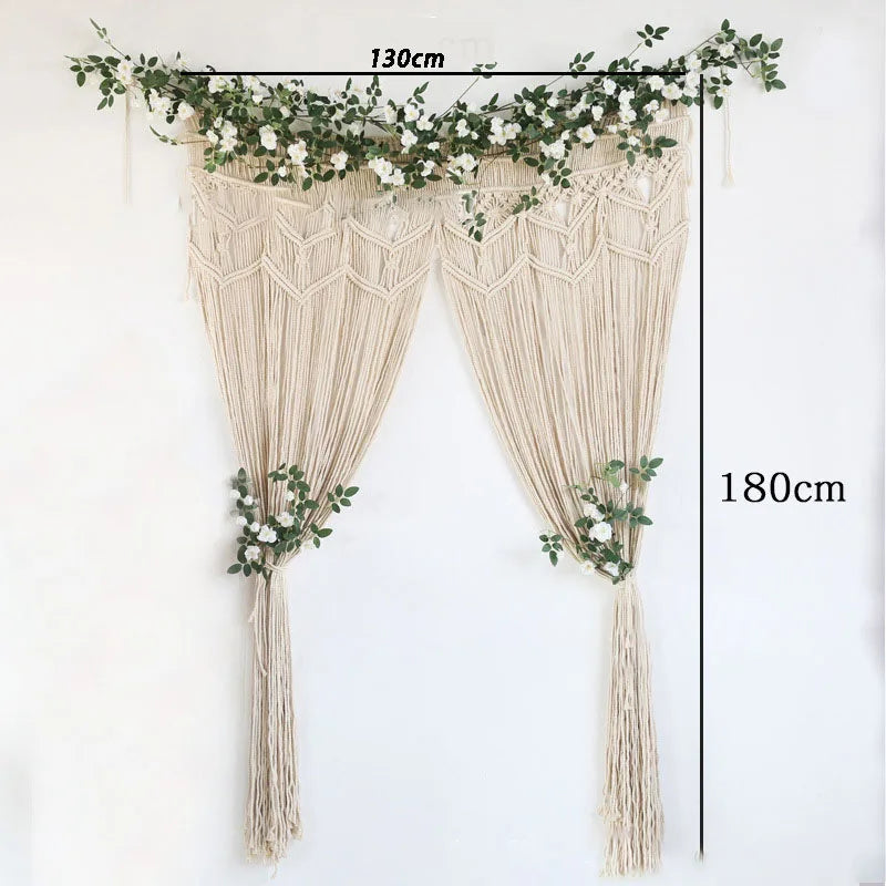 Decobites Macrame Wall Hanging Tapestry Large Boho Wedding Backdrop Decoration 130*180cm