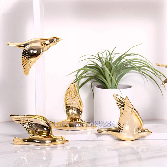 DecorBites™ Golden Bird Wall Hanging Modern Decor Pigeon Accessory