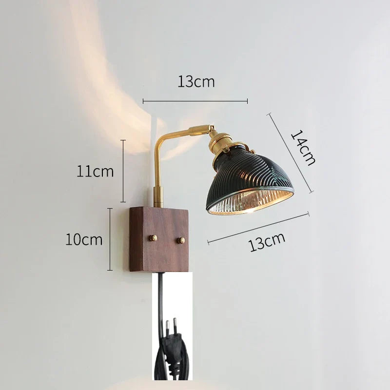 DecorBites™ Clear Glass LED Wall Lights with Pull Chain Switch, Rotate Modern Nordic Wall Lamp