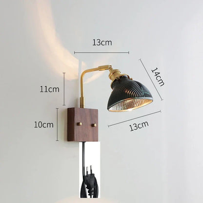 DecorBites™ Clear Glass LED Wall Lights with Pull Chain Switch, Rotate Modern Nordic Wall Lamp