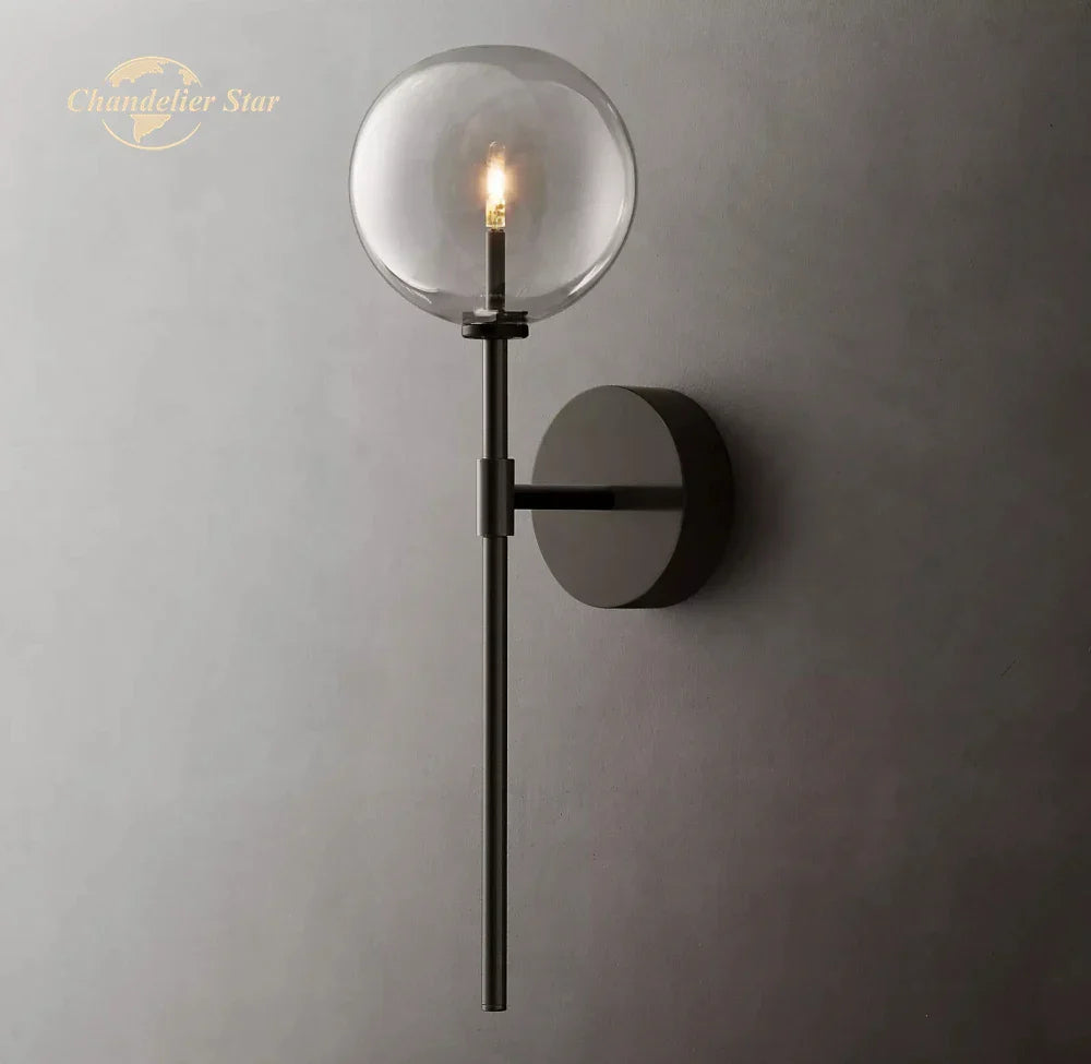 DecorBites™ LED Glass Globe Wall Sconce Modern Indoor Light Fixture Decoration Bedroom Living Room