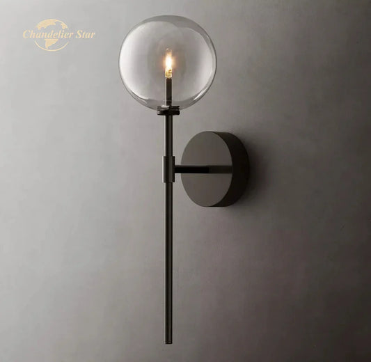 DecorBites™ LED Glass Globe Wall Sconce Modern Indoor Light Fixture Decoration Bedroom Living Room