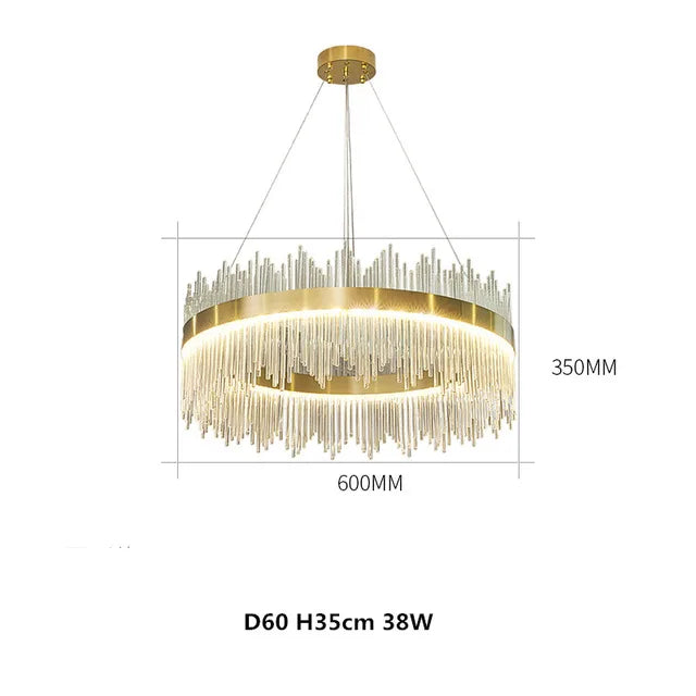 DecorBites™ Crystal Chandelier Pendant Light Modern Luxury Dining Room Bedroom Lamp