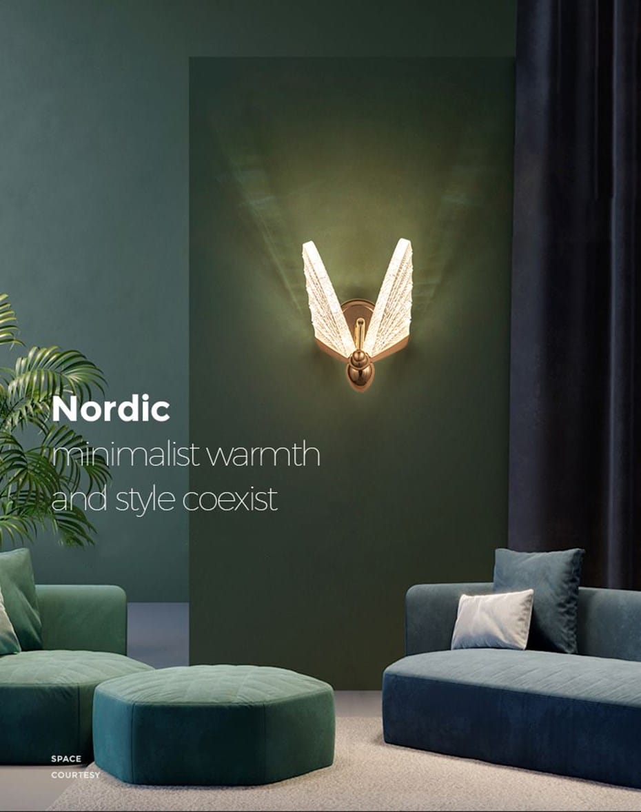 Merve - Nordisches kreatives buntes Schmetterlings-LED-Wandleuchte