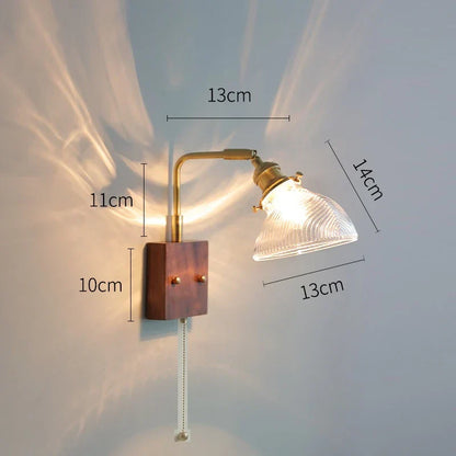 DecorBites™ Clear Glass LED Wall Lights with Pull Chain Switch, Rotate Modern Nordic Wall Lamp