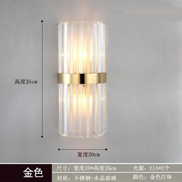 DecorBites™ Crystal Golden Wall Lamp: Luxury American Country Style Light Fixtures