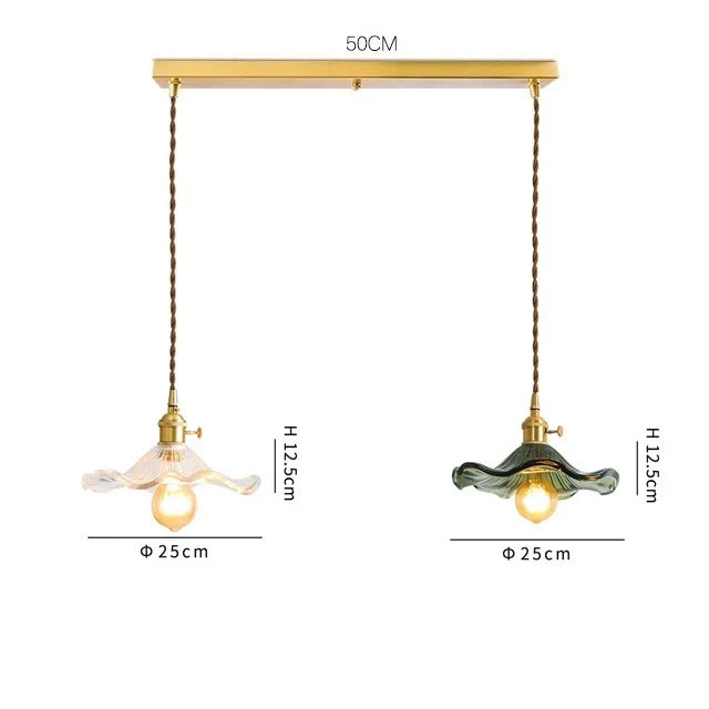 DecorBites™ Green Glass Hanging Light: Modern LED Pendant Lamp for Living and Dining Room