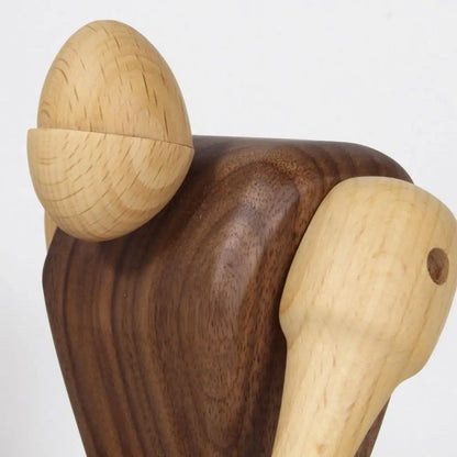 ديكور بايتس™ - تماثيل منحوتة من خشب الجوز الأسود - ديكورات غرف على الطراز الاسكندنافي - حرف يدوية وهدايا