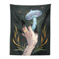 Decobites Mushroom Witch Mandrake Tapestry: Forest Magic Wall Hanging for Home Decor