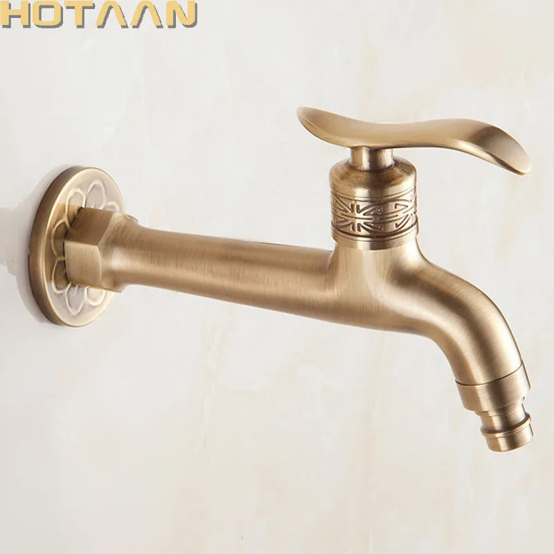 صنبور حوض الحمام DecorBites™ ذو اللمسة النحاسية العتيقة المثبت على الحائط للحمام والغسالة