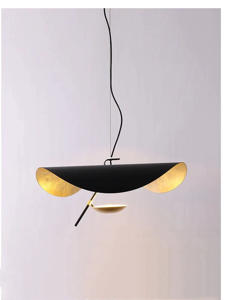DecorBites™ Lederam Manta Pendant Lamp - Industrial Retro Design, White & Black.