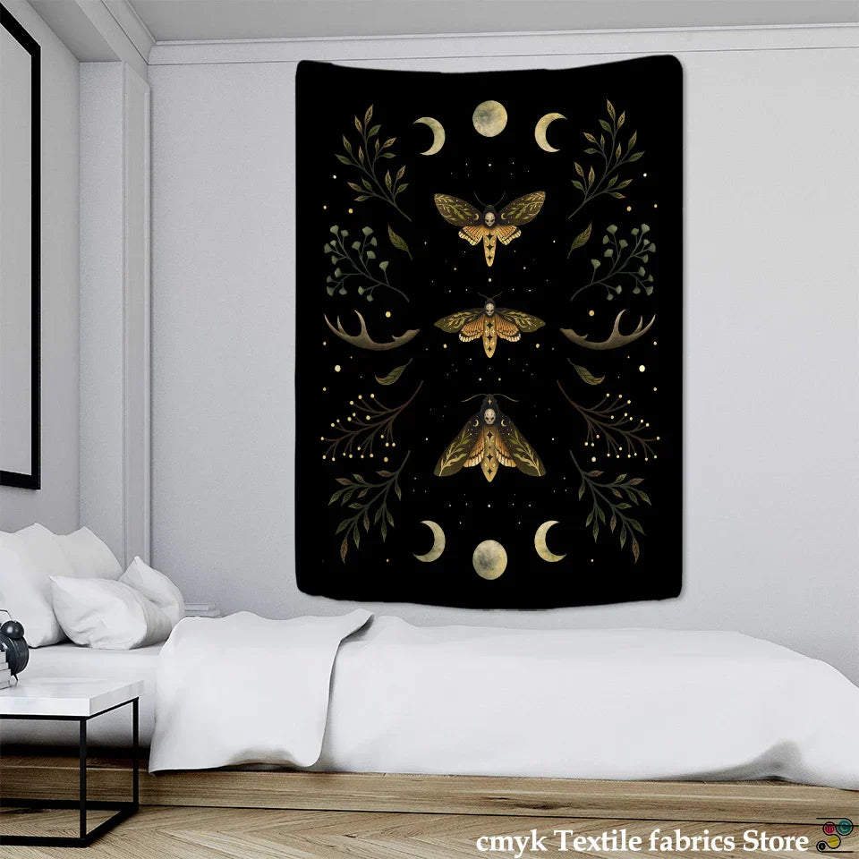 Decobites Moon Phase Tapestry Wall Hanging: Bohemian Hippie Home Decor