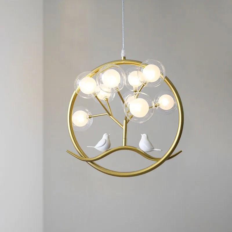 DecorBites™ Gold Glass Ball Chandelier Nordic Design for Home Dining Kitchen Restaurant Hallway