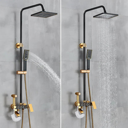 DecorBites™ Black Gold Shower Faucet Set with Rainfall Bathroom Mixer Faucets