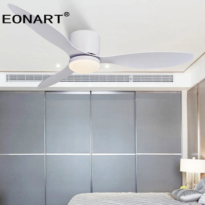 مروحة سقف ديكوربايتس™ DC مقاس 52 بوصة سوداء مع إضاءة LED وجهاز تحكم عن بعد