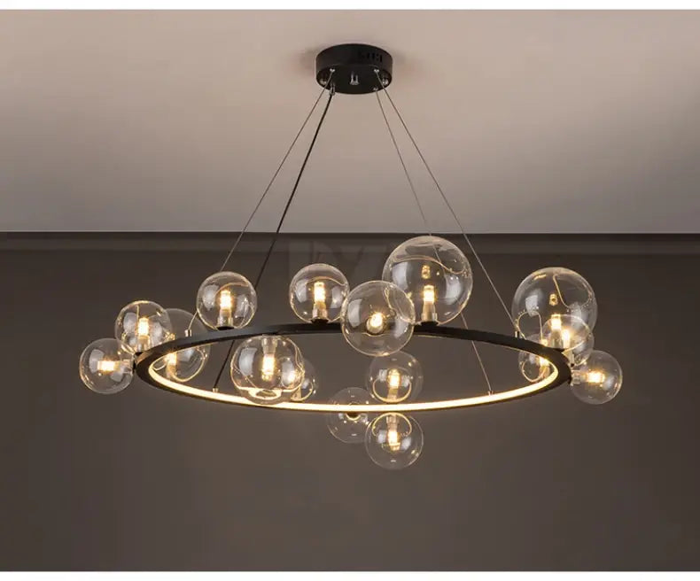 DecorBites™ Modern LED Glass Chandelier with Adjustable Cord