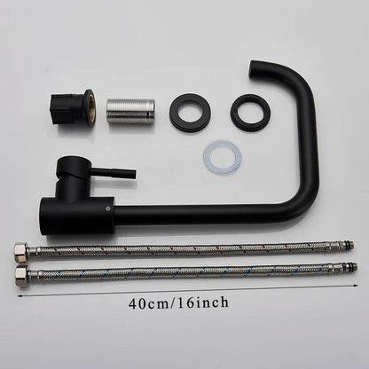 DecorBites™ Kitchen Faucet Hot Cold Water Mixer - Matte Black/Brushed Nickel Kitchen Taps