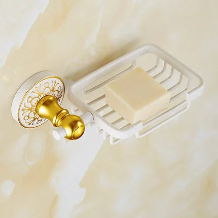 DecorBites™ Bathroom Accessories Set: Shelf, Towel Rack, Paper Holder, Toilet Brush Holder, Towel Hanger, Hooks