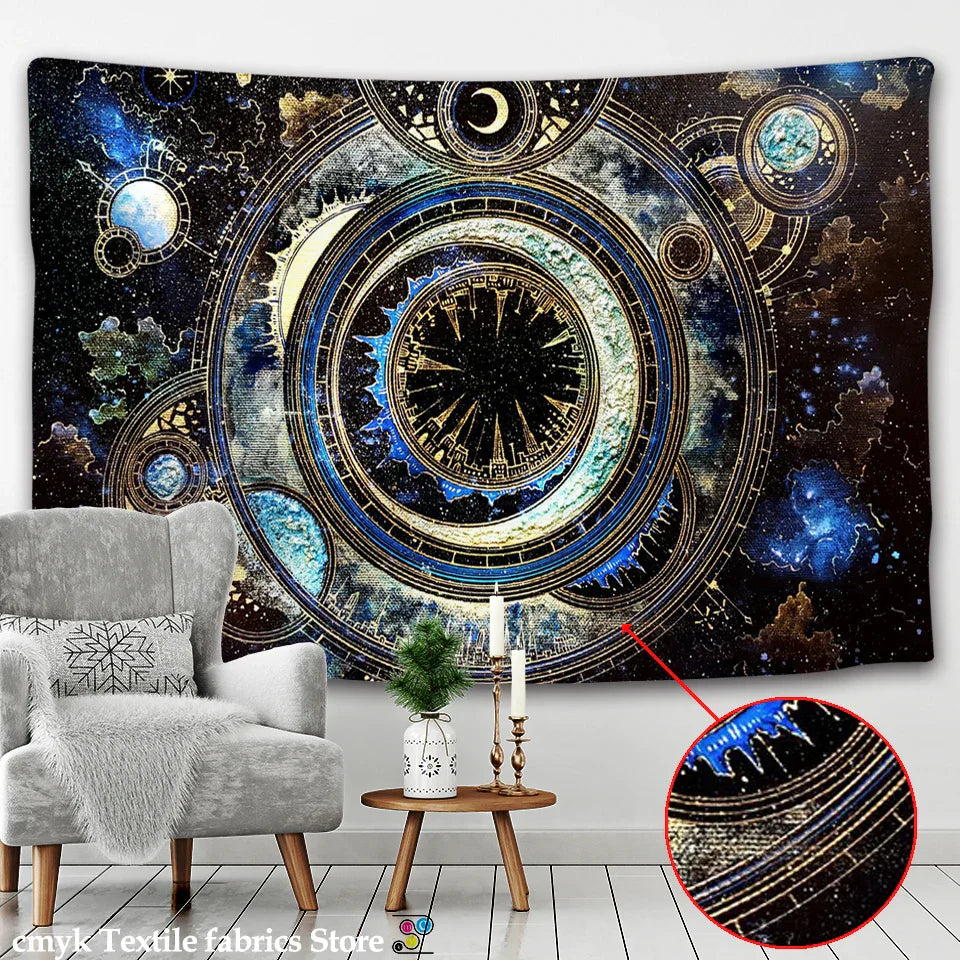 Decobites Psychedelic Galaxy Tapestry for Hippie Home Decor and Yoga - Science Fiction Pattern