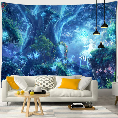 Dream Forest Tapestry Wall Hanging Bohemian Psychedelic Witchcraft Hippie Home Decor by Decobites