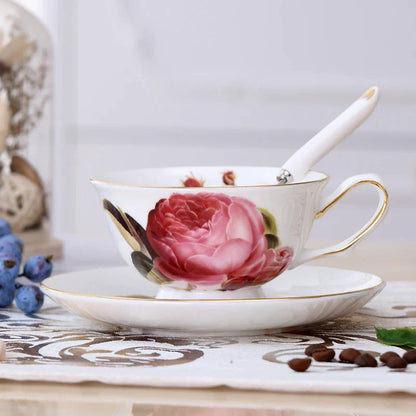 DecorBites™ Elegant Ceramic Tea Cup Set 200ml British Porcelain Coffee Cup