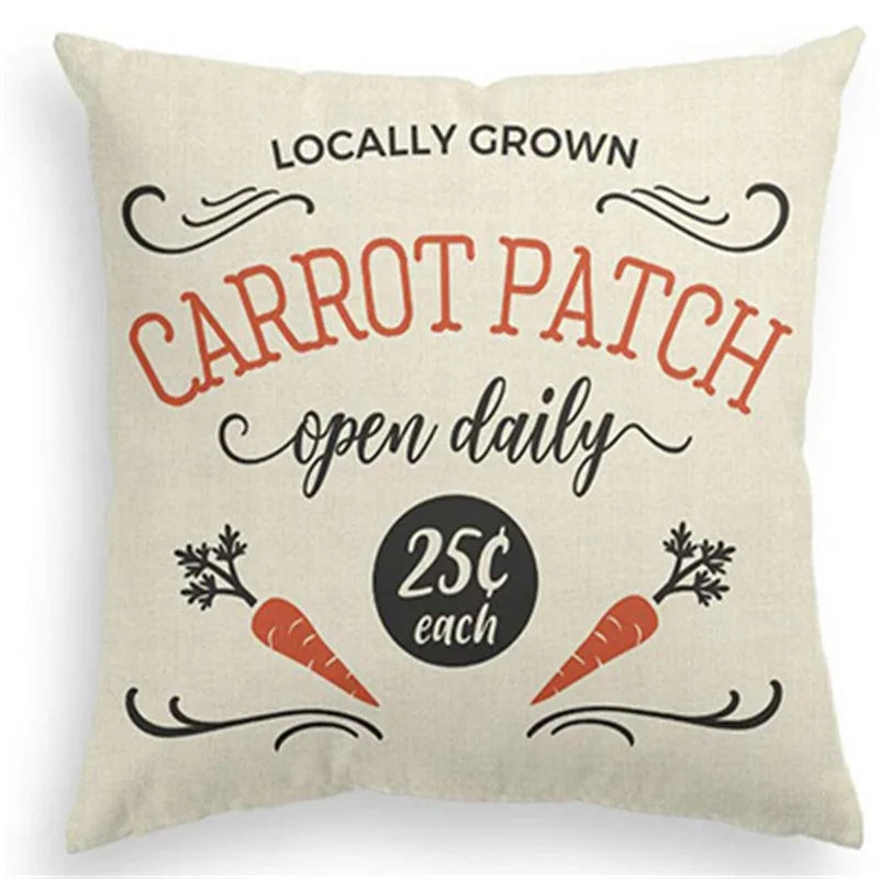 DecorBites™ Easter Rabbit Eggs Linen Pillowcase 45*45CM