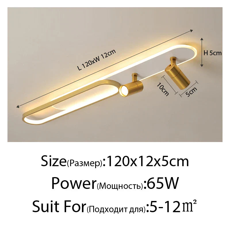 DecorBites™ Acrylic LED Chandelier with Spotlights, Black/Gold, Living Room Bedroom Lighting