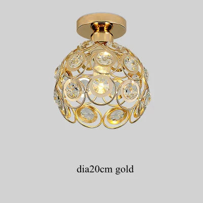 DecorBites™ Crystal Flush Mount Chandelier for Hallway Foyer, Modern Hollow Carved Ceiling Light