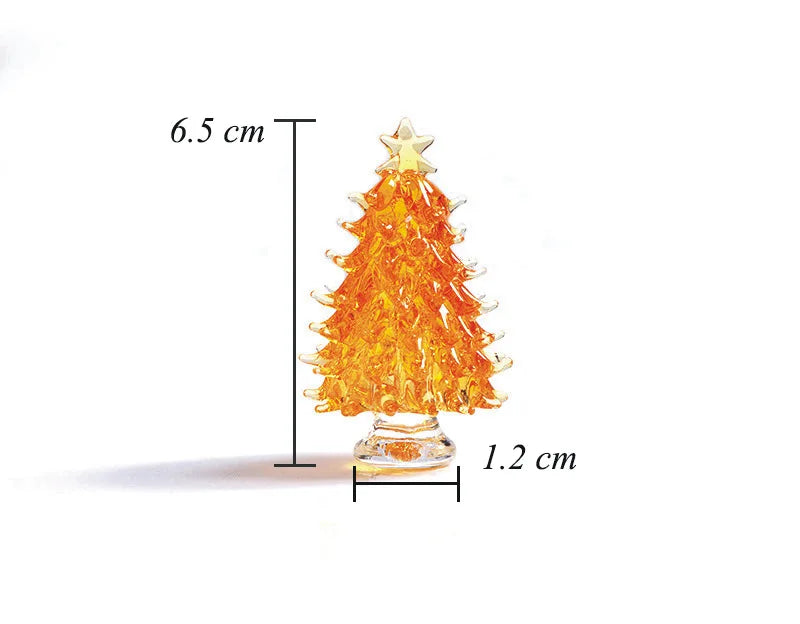 DecorBites™ Crystal Christmas Tree Mini Figurine Handmade Glass Collectible Decoration