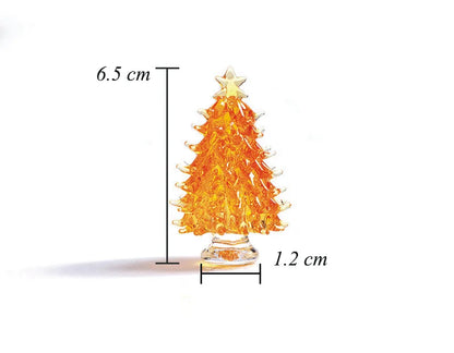 DecorBites™ Crystal Christmas Tree Mini Figurine Handmade Glass Collectible Decoration