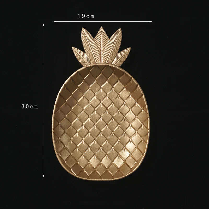 Plato de Hojas de Oro Decorbites™: Bandeja Decorativa de Lujo para Joyas, Dulces, Frutas y Adornos
