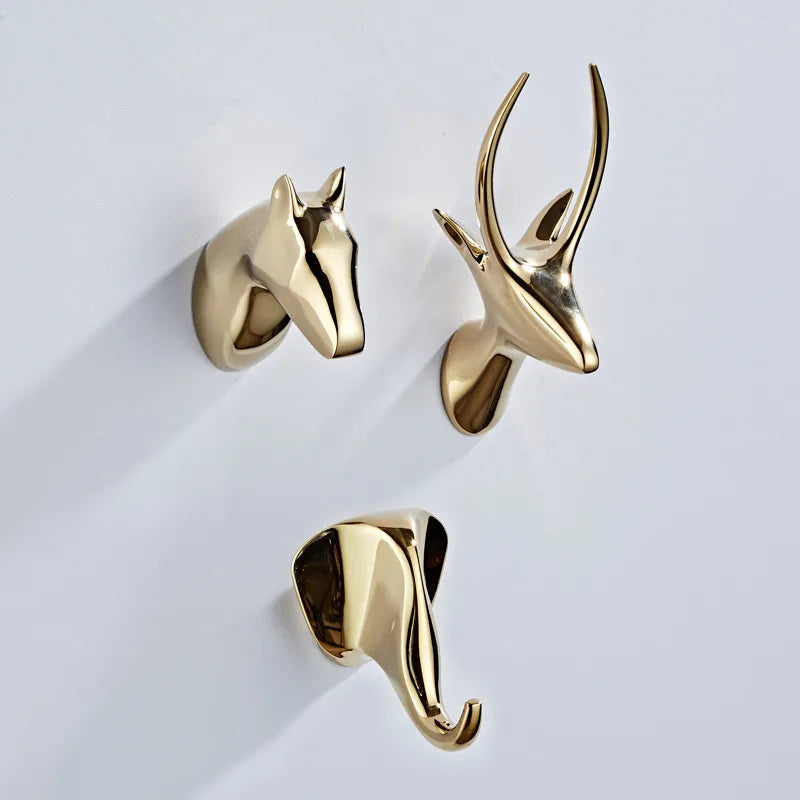 DecorBites™ Brass Robe Hooks Towel Holder Wall Mount Coat Hat Bag Hanger