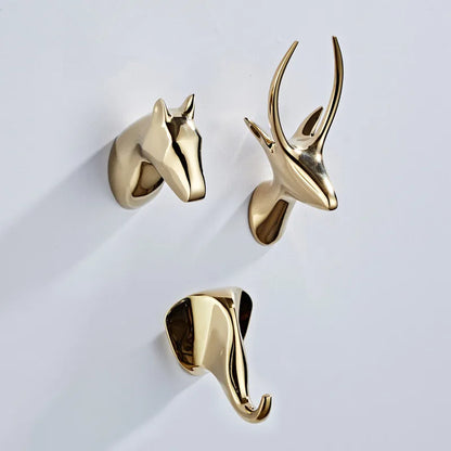 DecorBites™ Brass Robe Hooks Towel Holder Wall Mount Coat Hat Bag Hanger