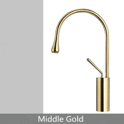 DecorBites™ Gold Brass Marble Basin Faucet Hot Cold Sink Mixer Tap