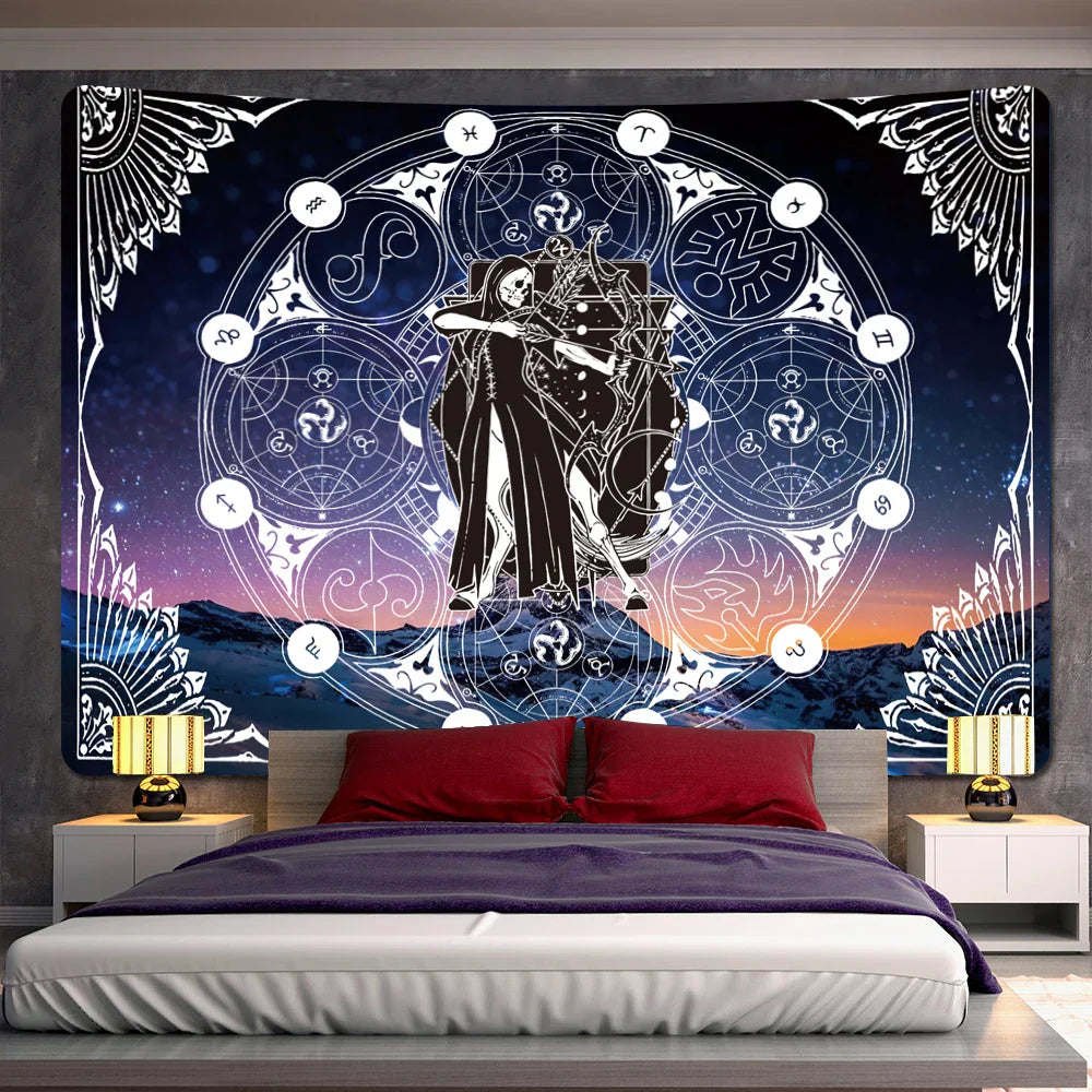 Decobites Sun Moon Mandala Tapestry: Bohemian Hippie Home Decorative Wall Hanging