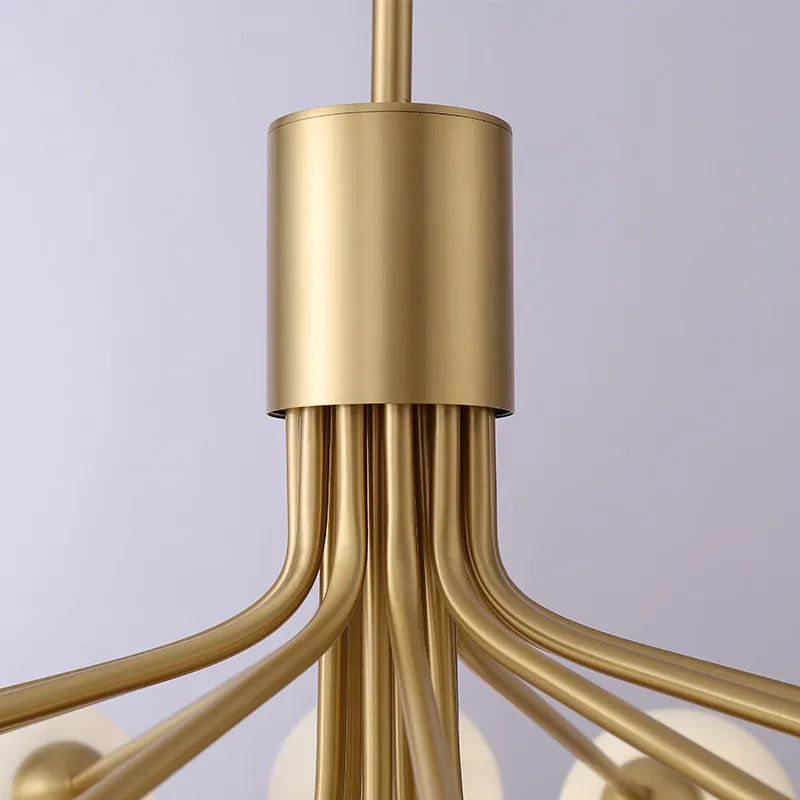 Lámpara de araña de bola de vidrio dorado Decorbites™: Iluminación LED de lujo para comedor, cocina, café