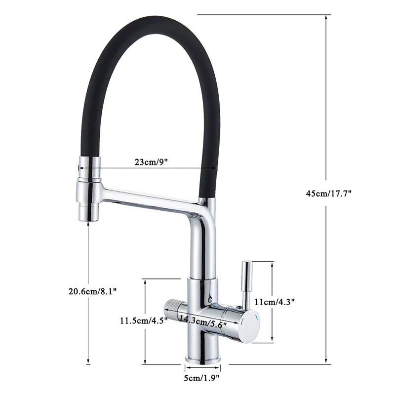 Brass Dual Handle Faucet With Water Filter