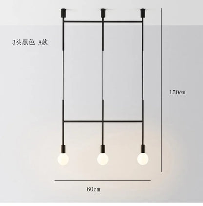 DecorBites™ Black Rose Gold Long Tube Chandelier | Nordic Design for Cafe, Bar & Restaurant