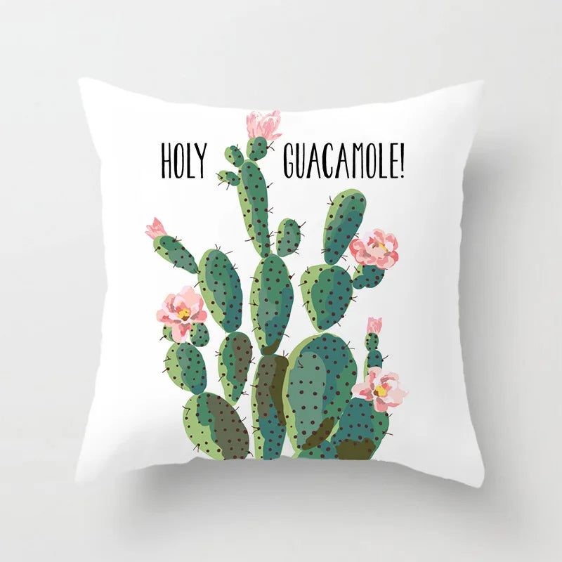 Funda de cojín decorativa DecorBites™ con diseño de hojas verdes, 45 x 45 cm, para sofá o decoración del hogar.