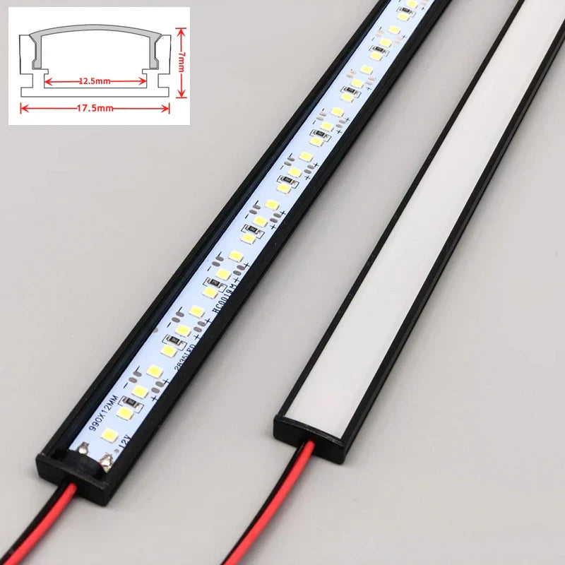 Perfiles de aluminio para tiras LED en forma de U AC220V de DecorBites™ - Iluminación lineal tubular bajo mueble