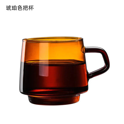 DecorBites™ Glass Coffee Mug Tumbler | Colorful Heat-Resistant Tea Juice Cup