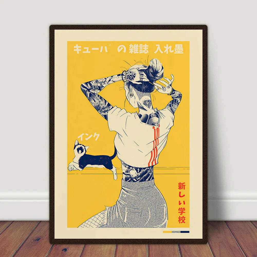 Vintage Cat Canvas Poster