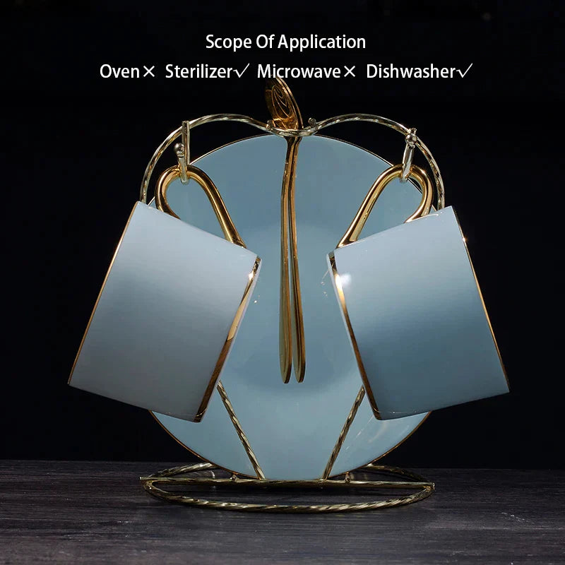 DecorBites™ Bone China Coffee Set Tea Luxury Porcelain Set with Teapot and Cups