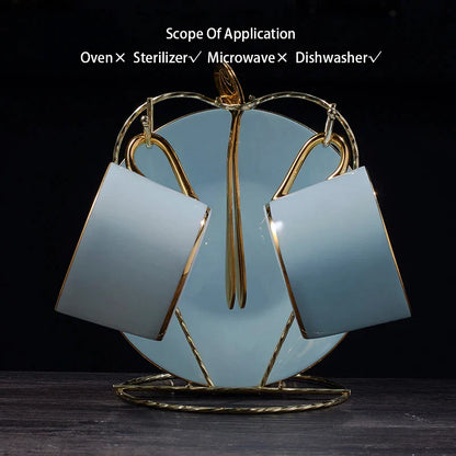 DecorBites™ Bone China Coffee Set Tea Luxury Porcelain Set with Teapot and Cups