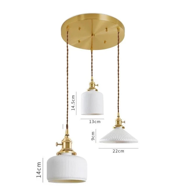 DecorBites™ Ceramic LED Pendant Lights | Copper Modern Hanglamp for Home Indoor Lighting