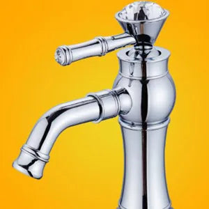 DecorBites™ Gold Finish Brass Bathroom Basin Faucet with Ceramic Mixer Tap