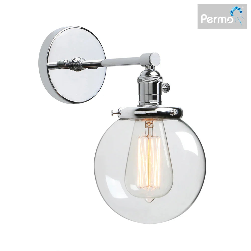 DecorBites™ Industrial Glass Canopy Wall Sconce Light for Kitchen Bathroom Corridor