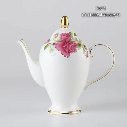 Tetera DecorBites™ de porcelana fina: Elegante cafetera de porcelana europea para amantes del té.