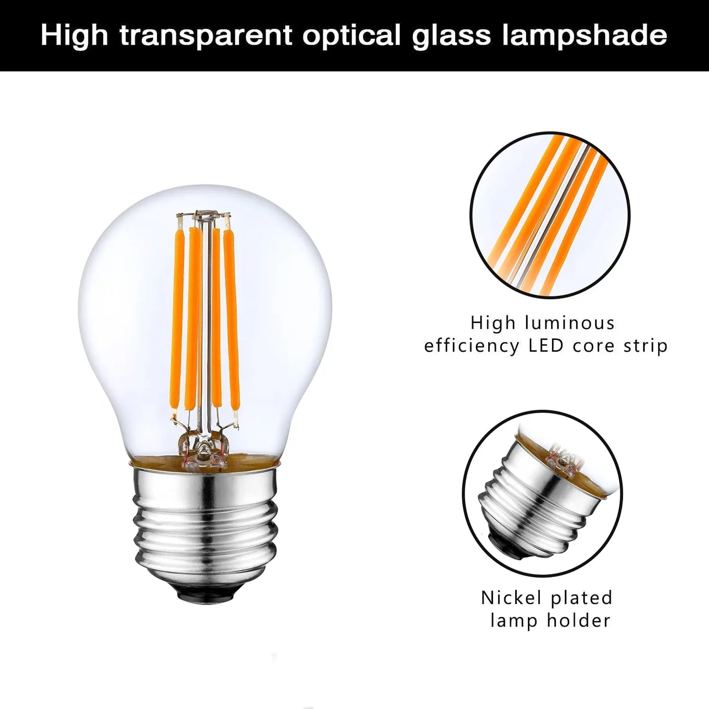 Decorbites™ G45 4W E27 Dimmbare LED-Globenlampe, Vintage-Edison-Stil, 2700K-6000K